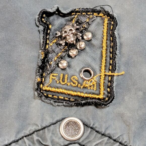 Focus U.S.A. Jeans Inc. Full Metal Snap LS Dark Grey Shirt - Size Large - Picture 7 of 11